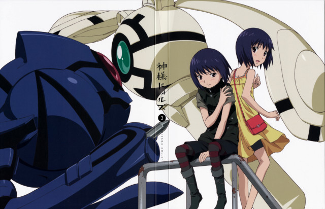 Anime couple metal railing robot free wallpaper - medium preview image