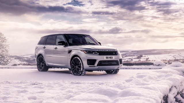 White range rover snowy road free wallpaper - medium preview image