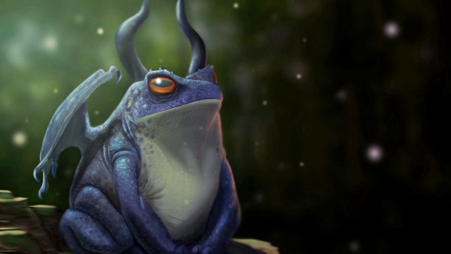 Blue frog glowing eye rock free wallpaper - medium preview image