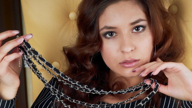 Woman chains jewelry gothic portrait free wallpaper - medium preview image