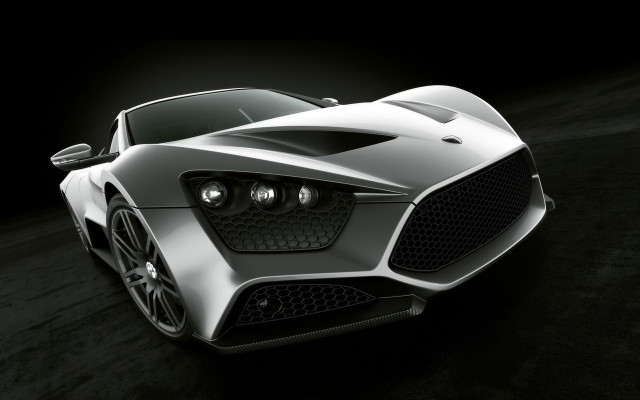 White sports car spotlight front free wallpaper - medium preview image