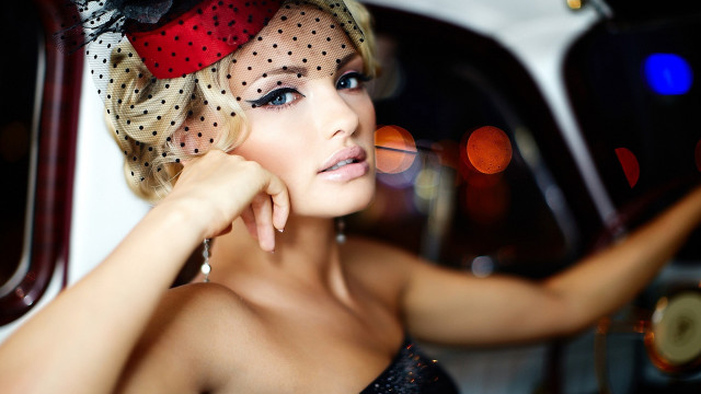 Woman veil bow car cigarette free wallpaper - medium preview image