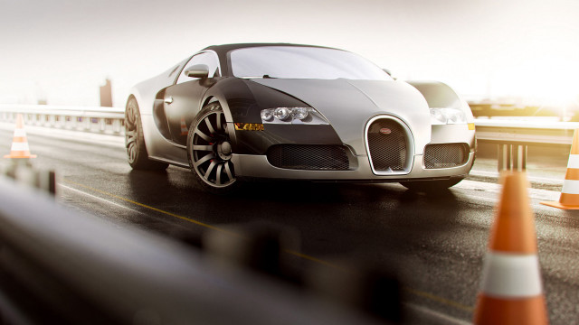 Bugatti car driving road traffic free wallpaper - medium preview image