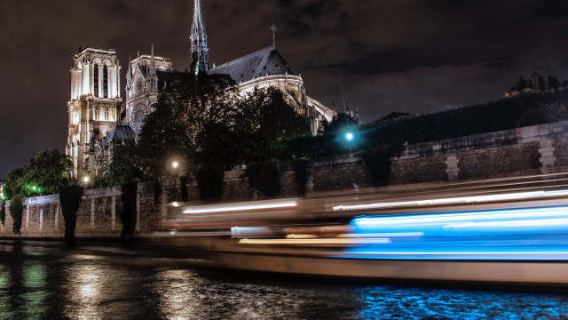 Cathedral clock tower night longexposure free wallpaper - medium preview image