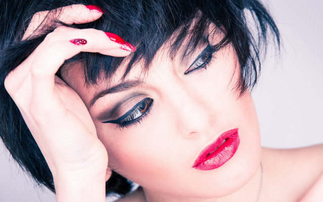 Gothic fashion portrait woman redlipstick free wallpaper - medium preview image