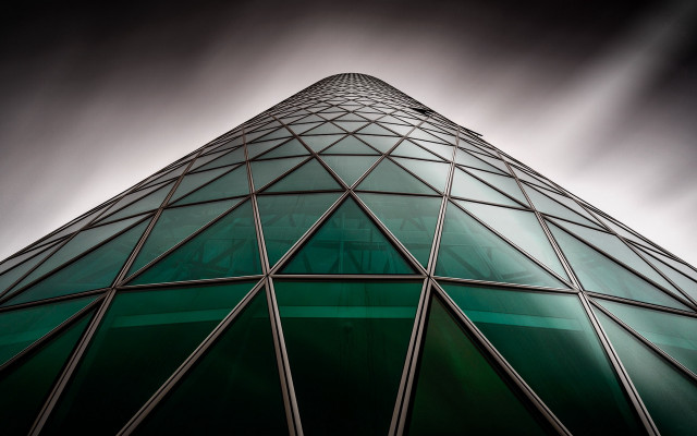 Tall building green glass sky free wallpaper - medium preview image