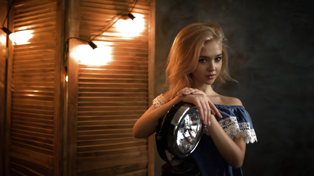 Woman clock window shutters light #2 free wallpaper - medium preview image