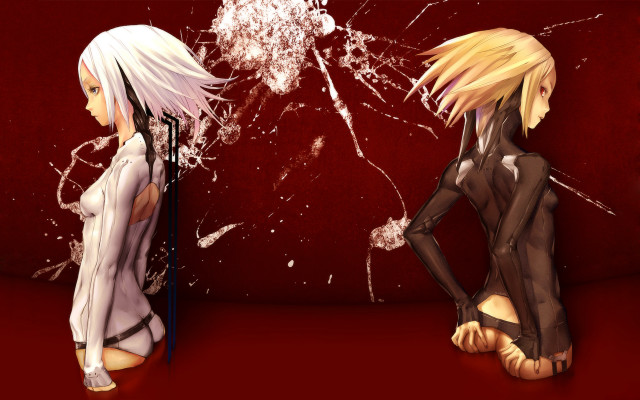Anime characters broken glass red free wallpaper - medium preview image