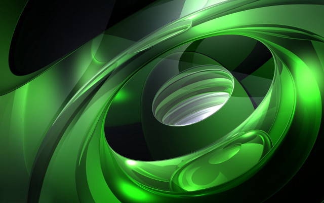 Green abstract circular shiny black free wallpaper - medium preview image