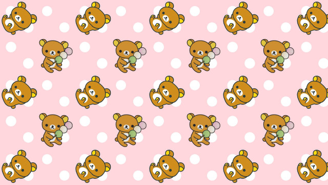 Teddy bears pink background polka free wallpaper - medium preview image