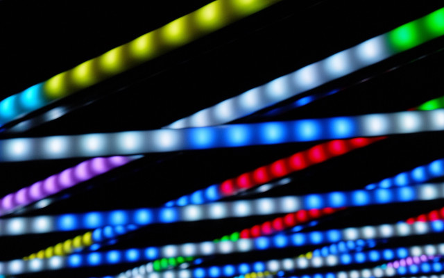 Lights wall dark bokeh neon free wallpaper - medium preview image