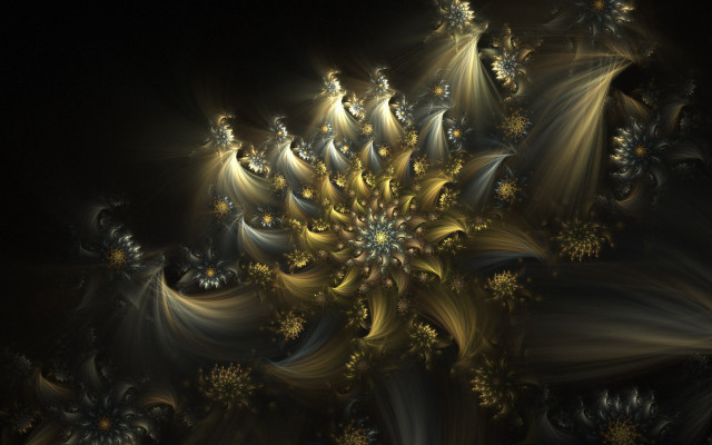 Gold silver flower fractals christmas free wallpaper - medium preview image
