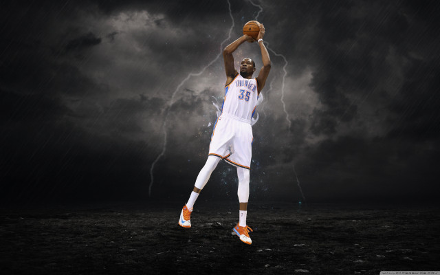 Man white uniform basketball storm free wallpaper - medium preview image