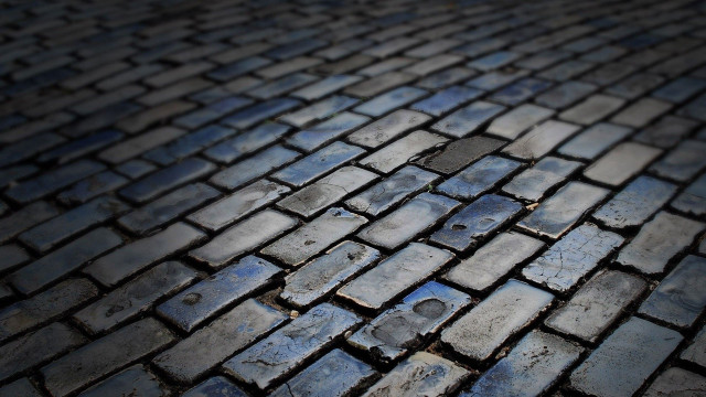 Brick road stop sign texture free wallpaper - medium preview image