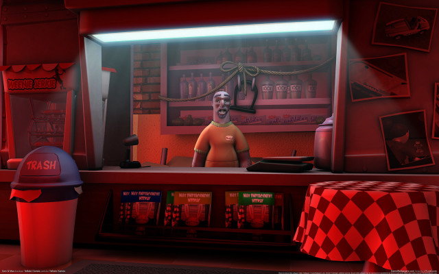 Red room man checkered counter free wallpaper - medium preview image