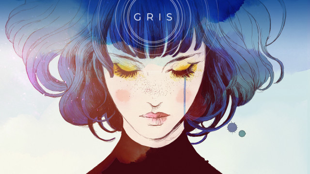 Blue hair yellow eyes abstract free wallpaper - medium preview image