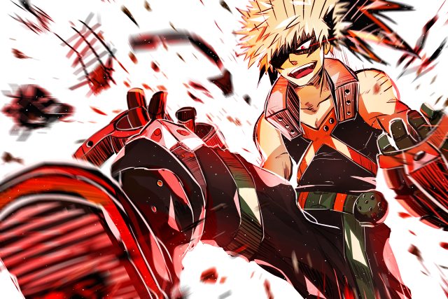 Red haired man motorcycle explosion free wallpaper - medium preview image