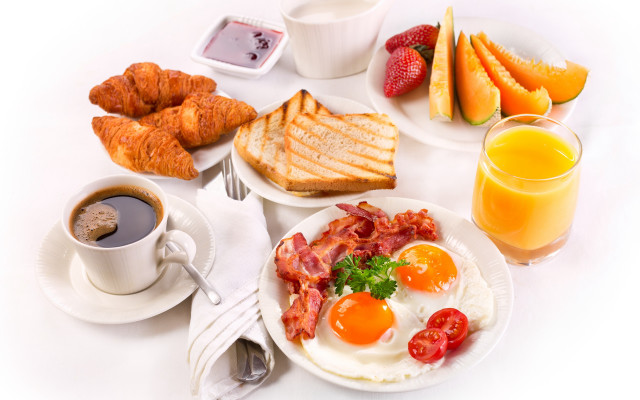 Breakfast eggs toast fruit coffee #2 free wallpaper - medium preview image