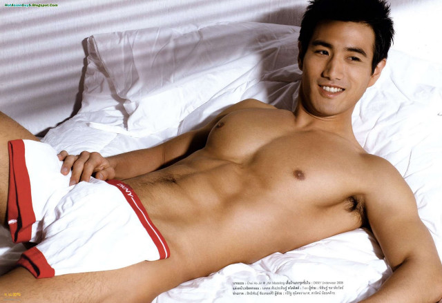 Man red white underwear bed free wallpaper - medium preview image