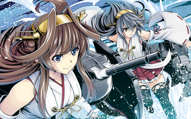 Anime characters walking through snow free wallpaper - medium preview image