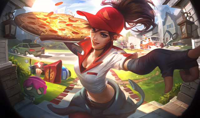 Woman pizza cartoon domqwek league free wallpaper - medium preview image