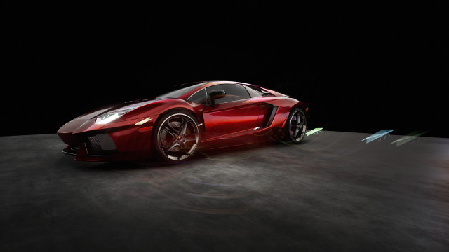 Red sports car dark room #79 free wallpaper - medium preview image