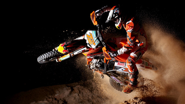 Dirtbike night dust astronaut aurora free wallpaper - medium preview image