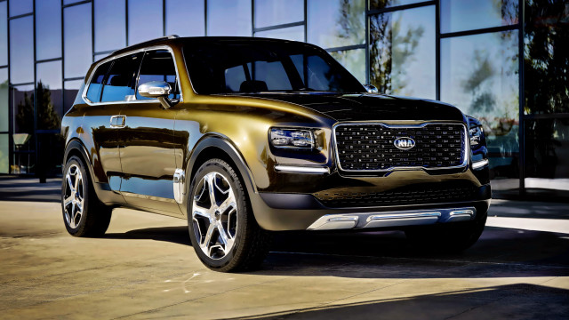 Gold suv glass building tree free wallpaper - medium preview image