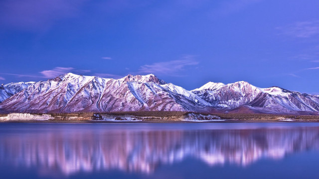 Mountain reflection lake snow sky free wallpaper - medium preview image