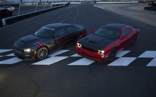 Two cars race track checkered free wallpaper - medium preview image