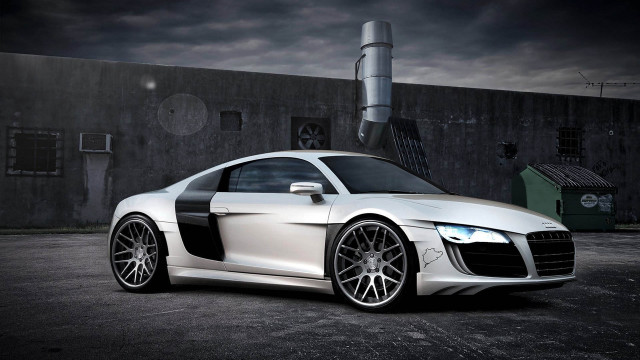 White car parking lot building #3 free wallpaper - medium preview image