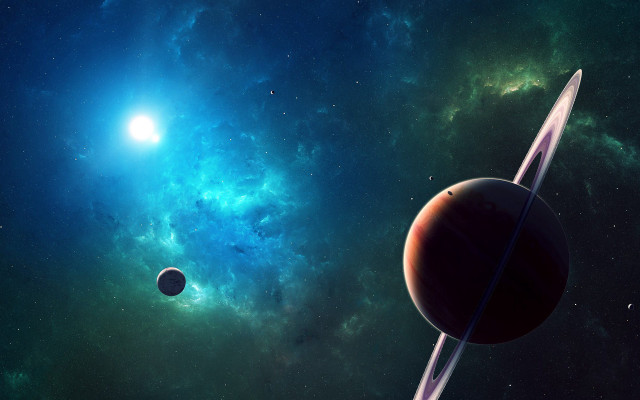 Planet star blue light space #2 free wallpaper for desktop - medium preview image