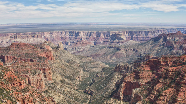 Canyon sky clouds cliffs bridge free wallpaper - medium preview image