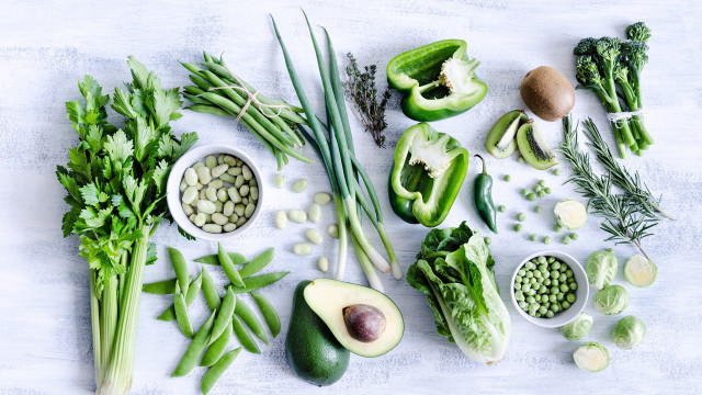 Vegetables arranged table green art free wallpaper - medium preview image