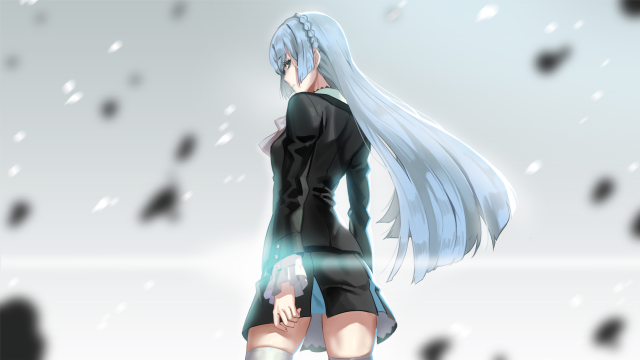 Woman long white hair black #5 free wallpaper - medium preview image