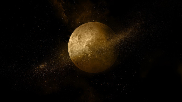 Yellow moon dust space aurora free wallpaper - medium preview image