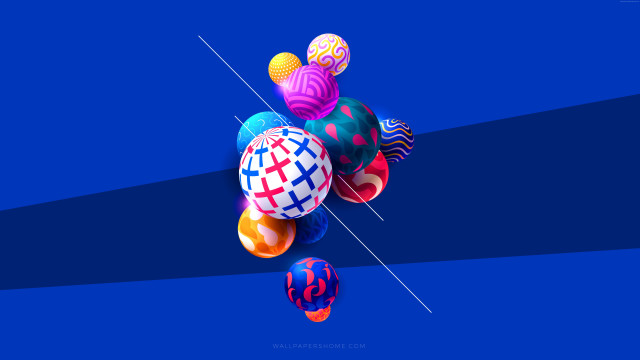 Balloons blue surface diagonal line #2 free wallpaper - medium preview image