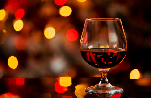 Wine glass table blurry lights free wallpaper - medium preview image
