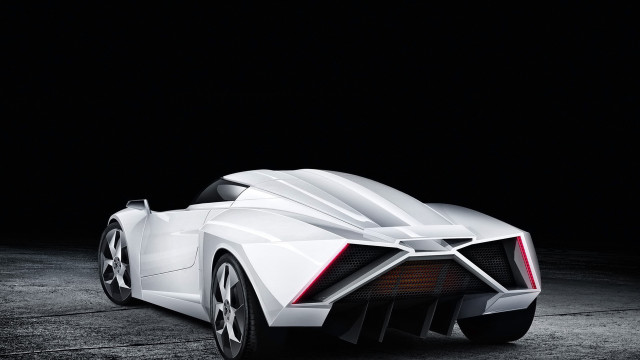 White sports car dark room #30 free wallpaper - medium preview image