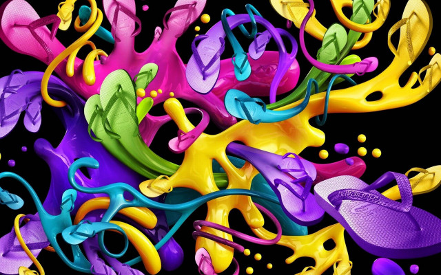 Colorful shoes airbrush graffiti abstract free wallpaper - medium preview image