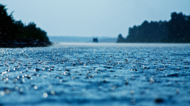 Lake rain trees blue sky free wallpaper - medium preview image