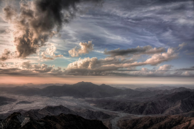 Mountain range cloudy sky river free wallpaper - medium preview image