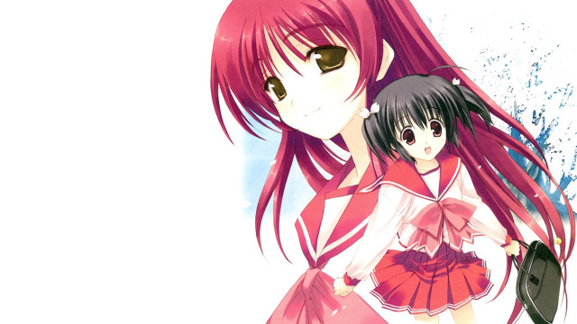 Girl boy white background blue free wallpaper - medium preview image
