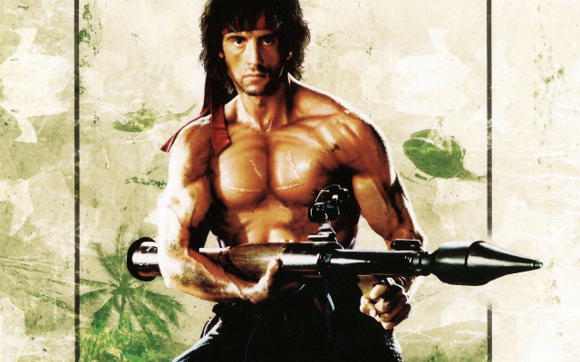 Man gun machinegun green plant free wallpaper - medium preview image