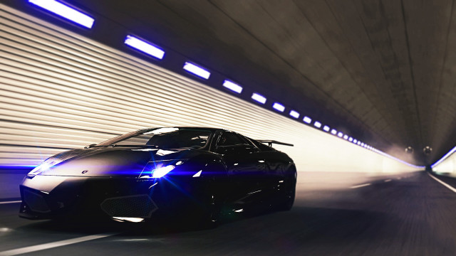 Car tunnel lights matte blur free wallpaper - medium preview image