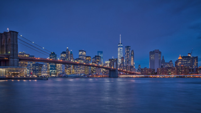 City skyline bridge river night #15 free wallpaper - medium preview image