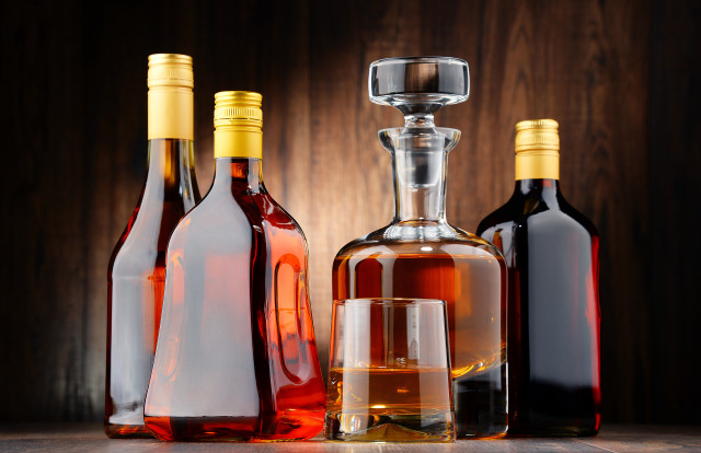 Liquor bottles wine glass still free wallpaper - medium preview image
