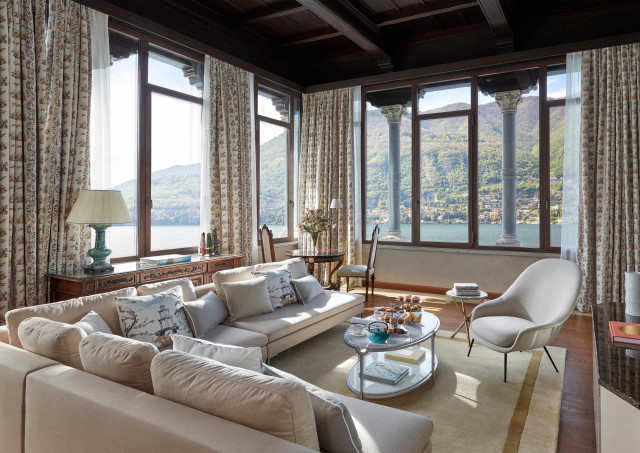 Living room lake view modern free wallpaper - medium preview image