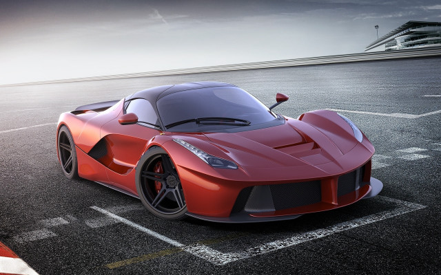 Red sports car parking lot #15 free wallpaper - medium preview image