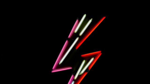Neon lightning shock art pop free wallpaper - medium preview image